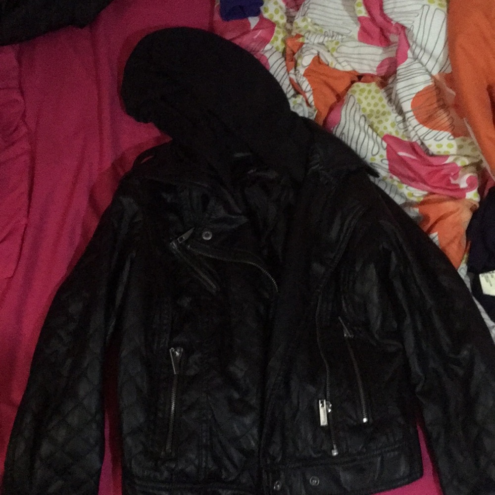 Black leather jacket